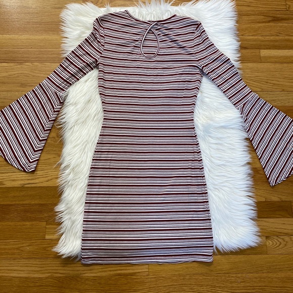 Sugar Lips Bell Sleeve Stripe Mini Dress - Picture 2 of 7
